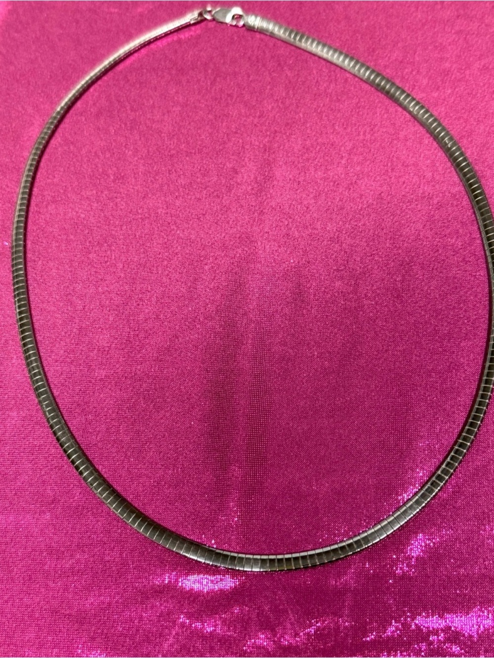 🔥Vintage Sterling Silver Milor Italy Omega Chain Lobster Clasp 18" Necklace